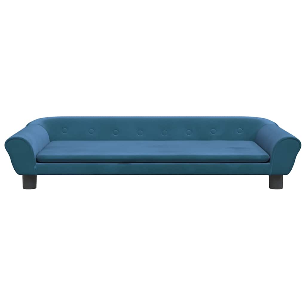 vidaXL Kinderbank 100x50x26 cm fluweel blauw