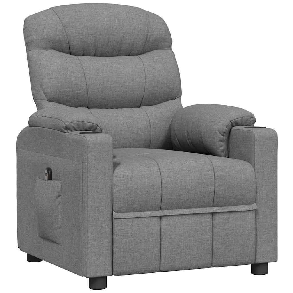 vidaXL Fauteuil elektrisch verstelbaar stof lichtgrijs
