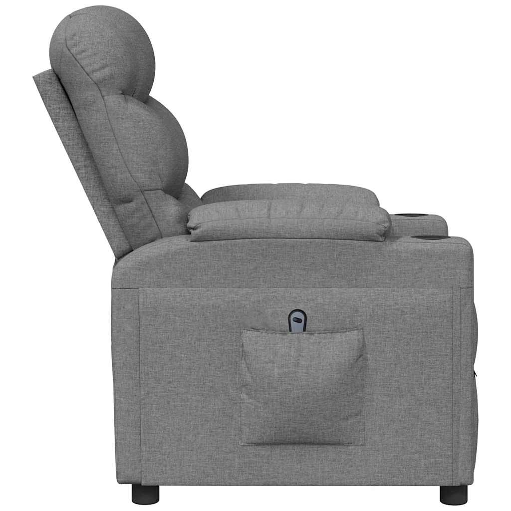 vidaXL Fauteuil elektrisch verstelbaar stof lichtgrijs
