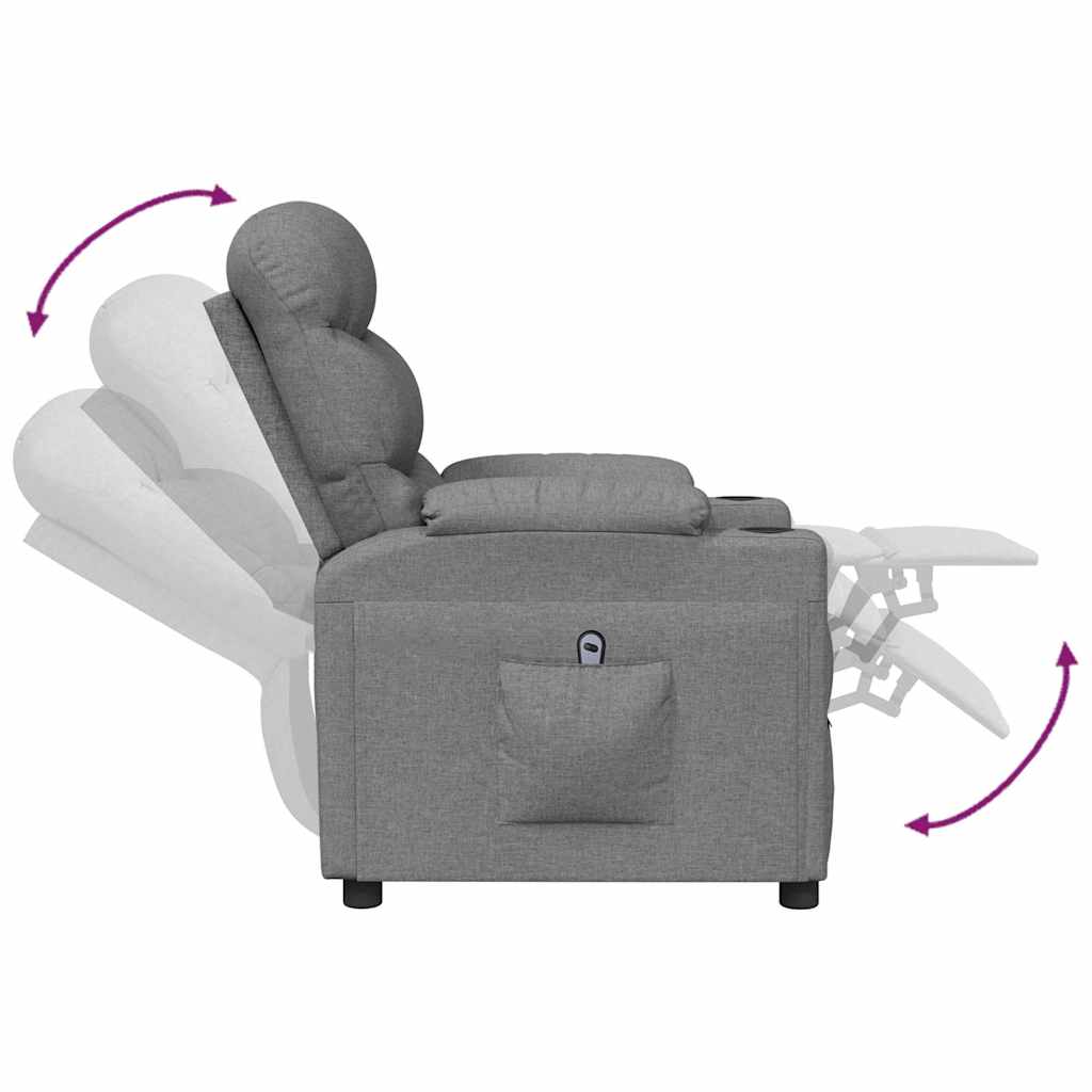 vidaXL Fauteuil elektrisch verstelbaar stof lichtgrijs