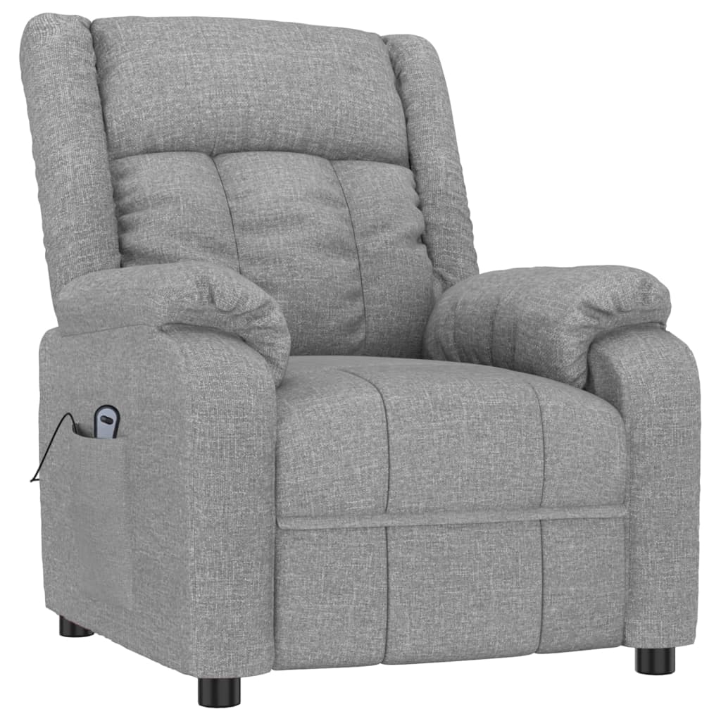 vidaXL Fauteuil elektrisch verstelbaar stof lichtgrijs