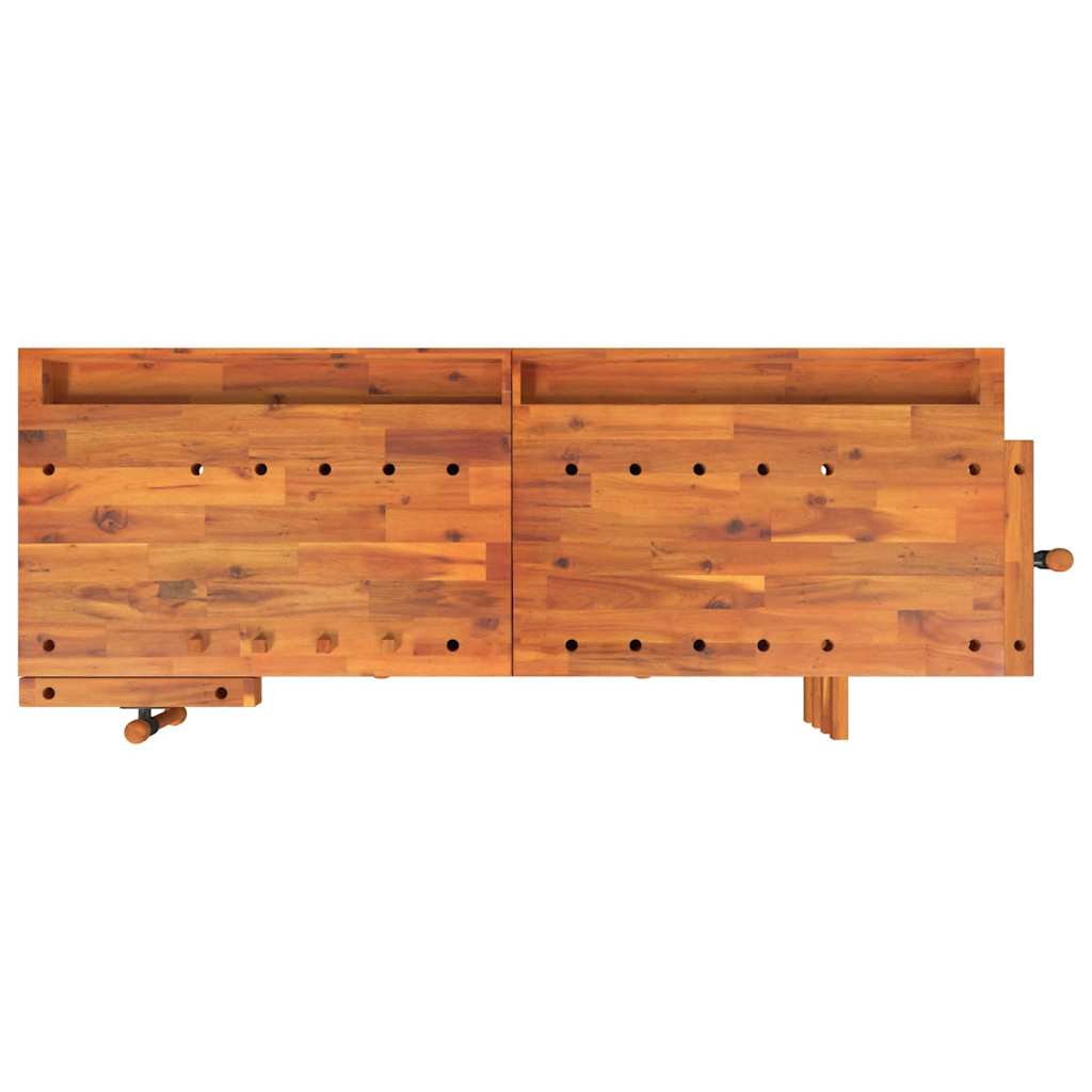 vidaXL Workbench with Drawers and Vices 162x62x83 cm Acacia Wood