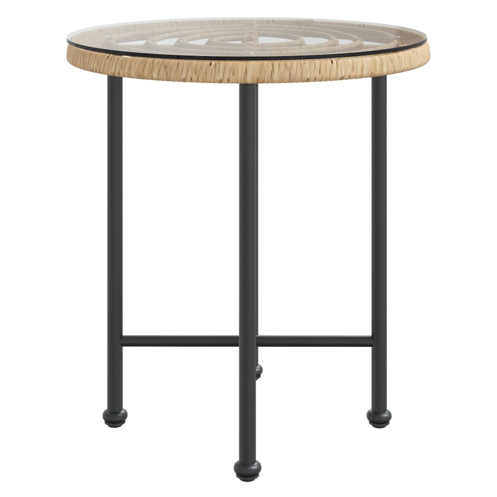 vidaXL Eettafel Ø50 cm gehard glas en staal