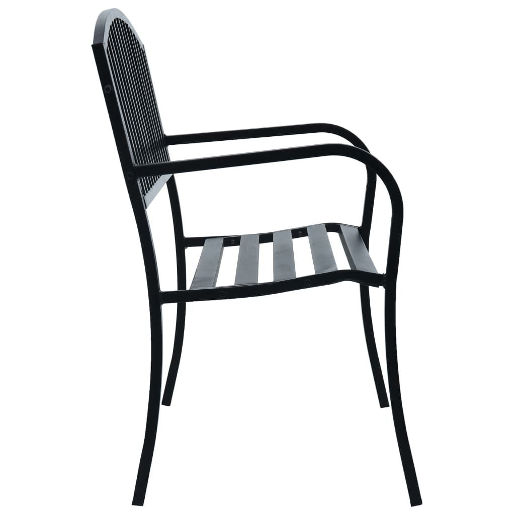 vidaXL Tuinbank 120 cm staal zwart
