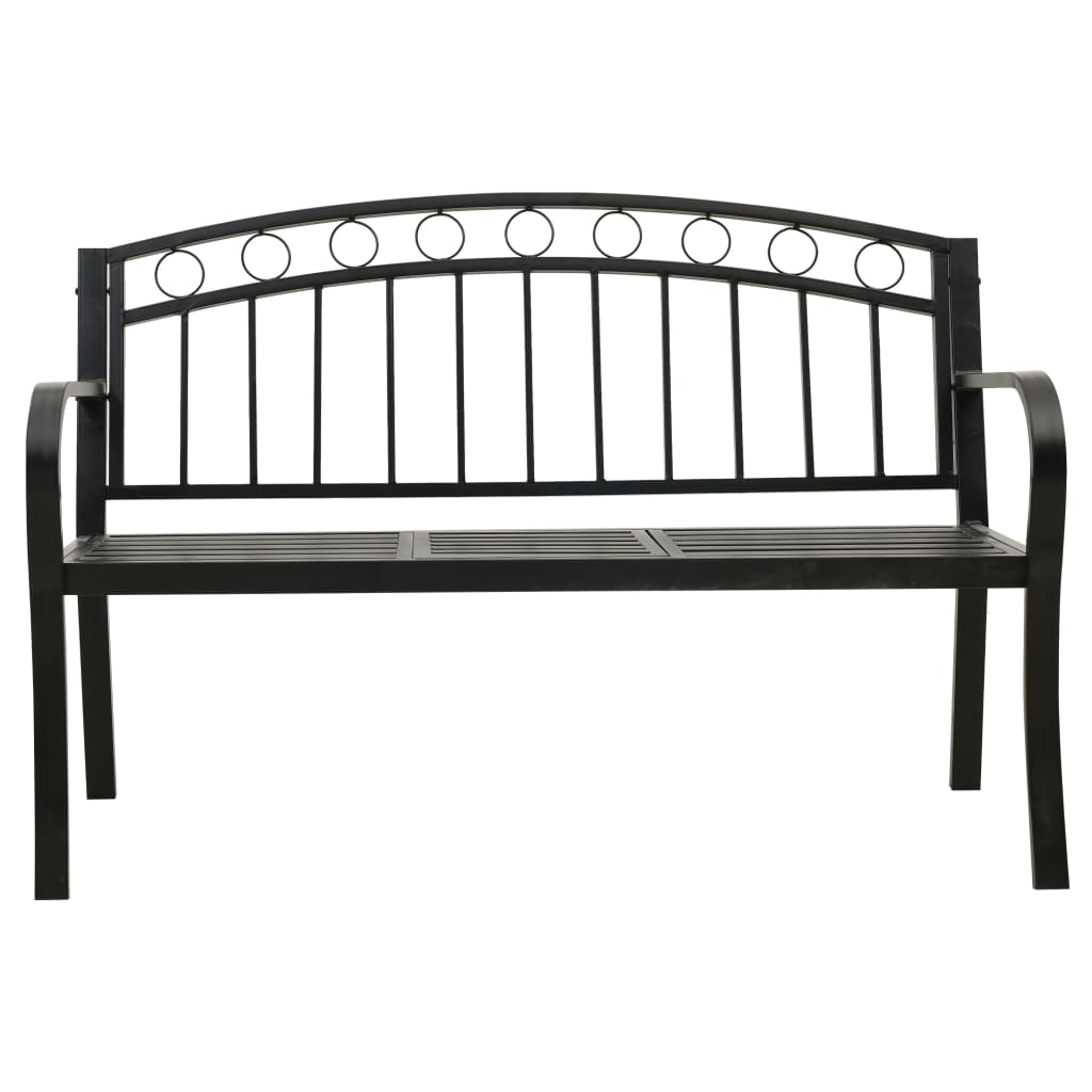 vidaXL Tuinbank met tafel 120 cm staal zwart