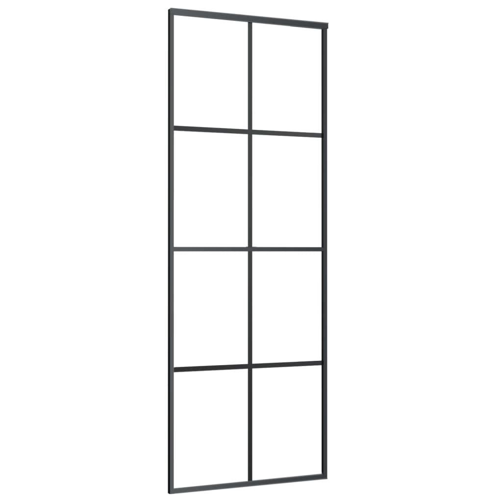 vidaXL Schuifdeur met beslag 76x205 cm ESG-glas en aluminium