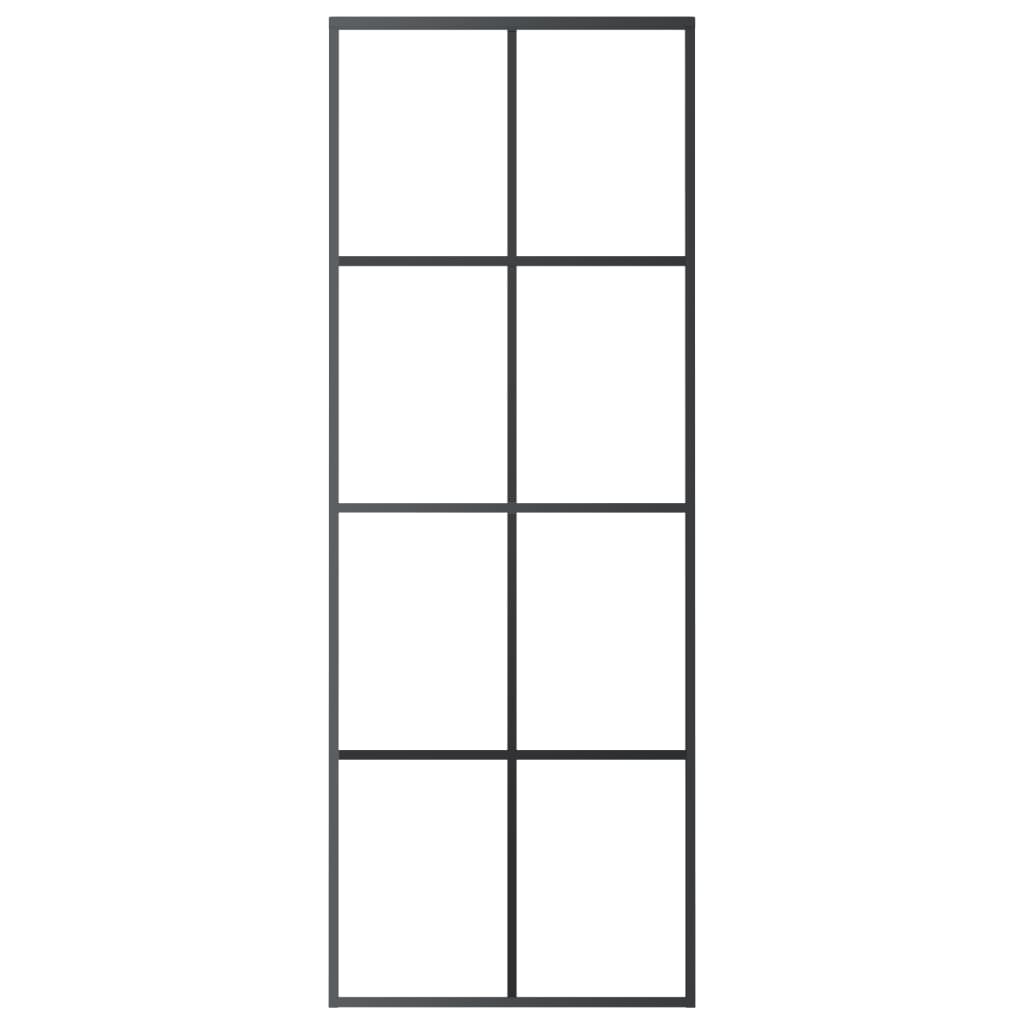 vidaXL Schuifdeur met beslag 76x205 cm ESG-glas en aluminium