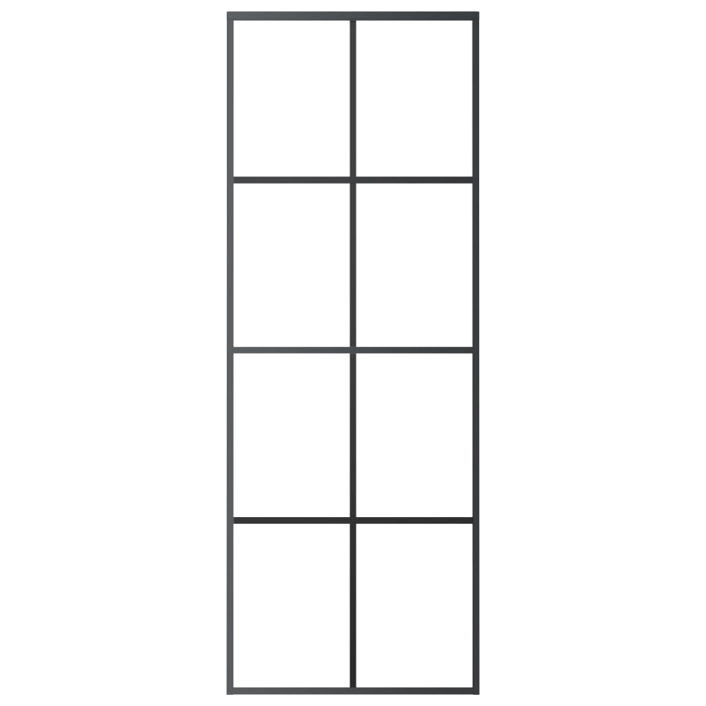 vidaXL Schuifdeur met beslag 76x205 cm ESG-glas en aluminium