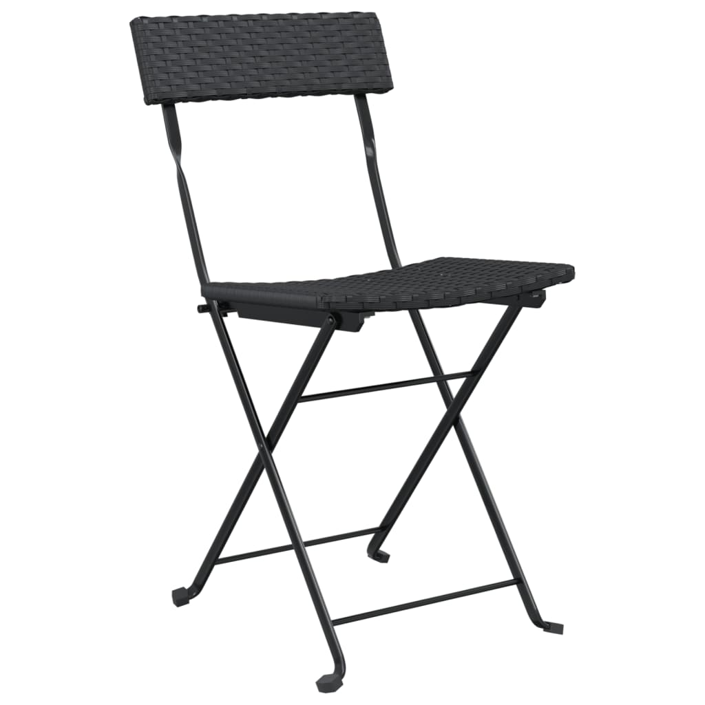 vidaXL Bistro Chairs 4 pcs foldable poly rattan and steel black