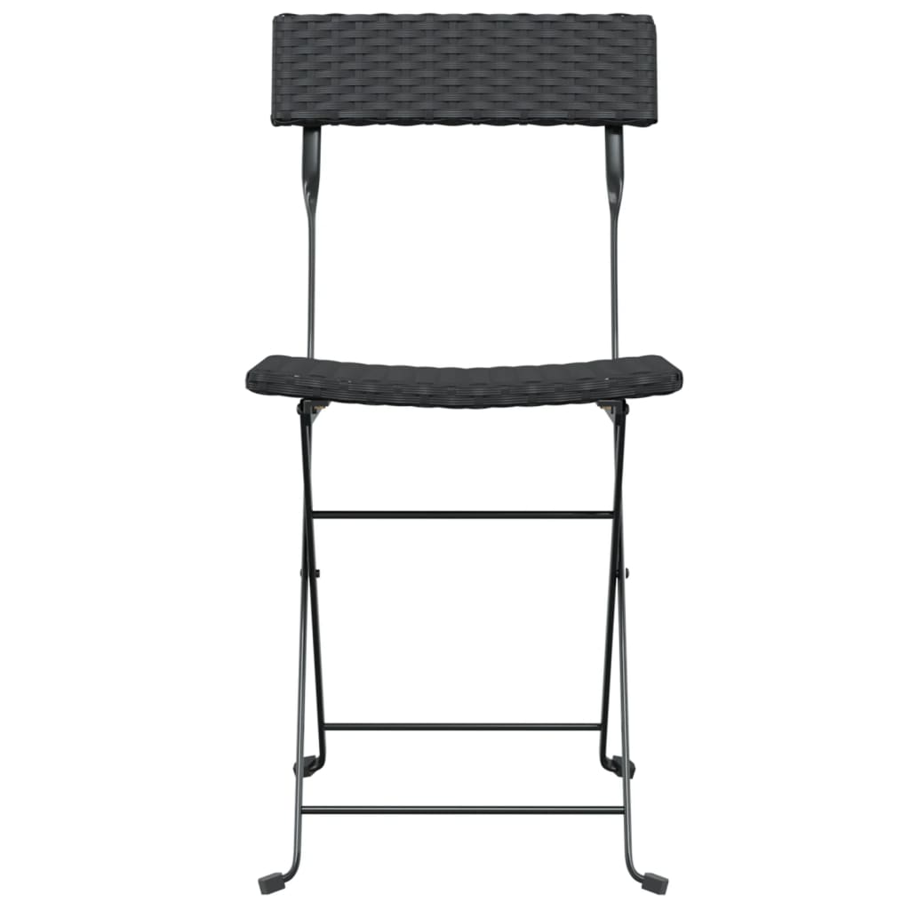 vidaXL Bistro Chairs 4 pcs foldable poly rattan and steel black