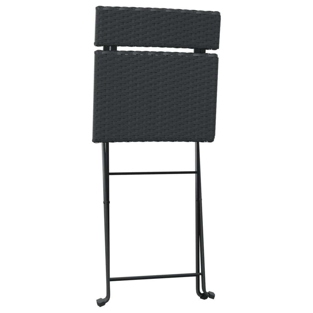 vidaXL Bistro Chairs 4 pcs foldable poly rattan and steel black