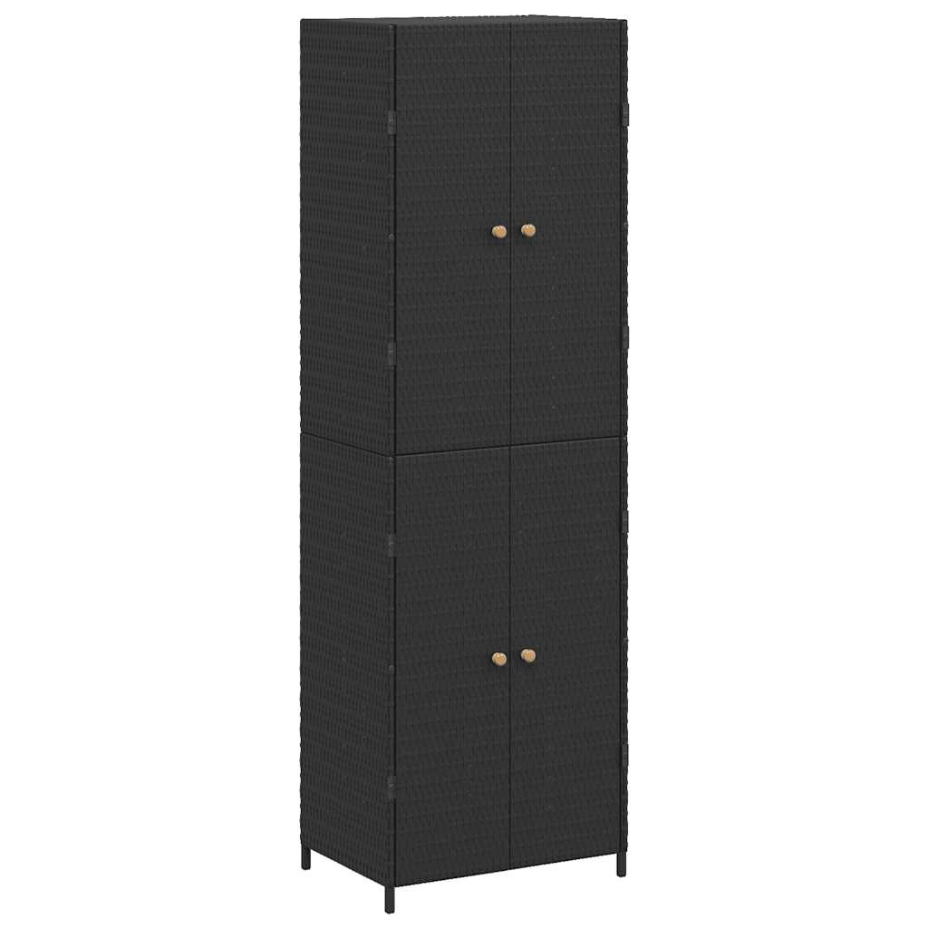 vidaXL Tuinkast 59x40x180 cm poly rattan zwart