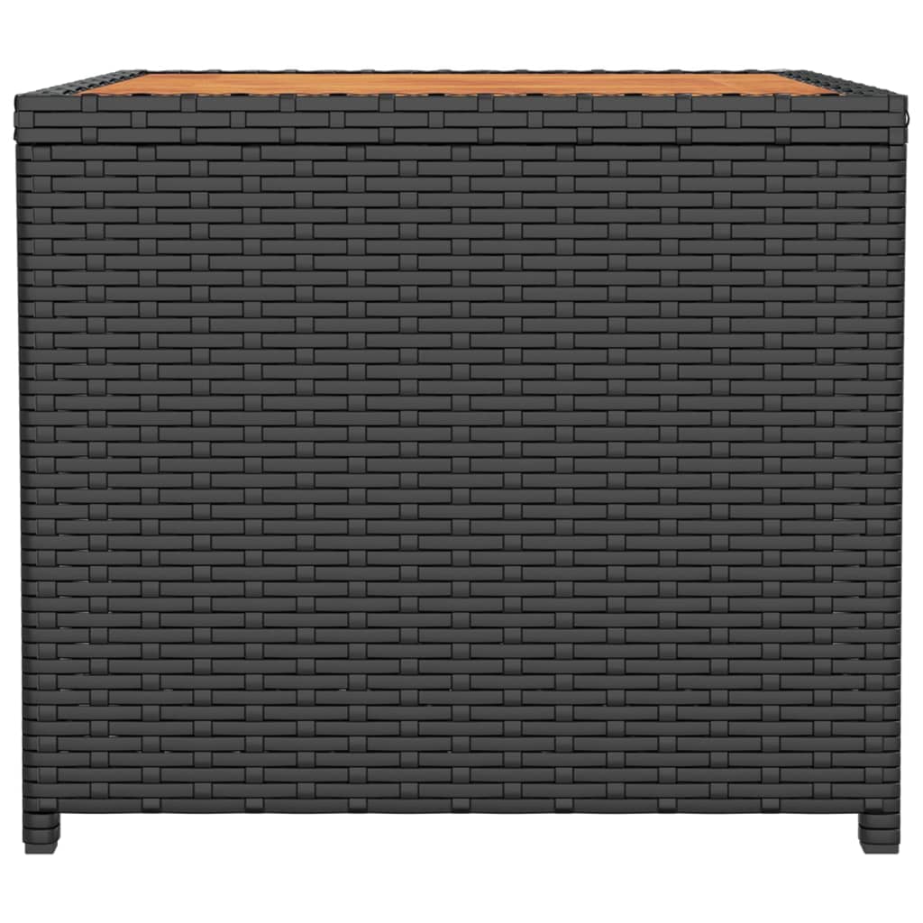 vidaXL Salontafel met houten blad poly ratten en acaciahout zwart