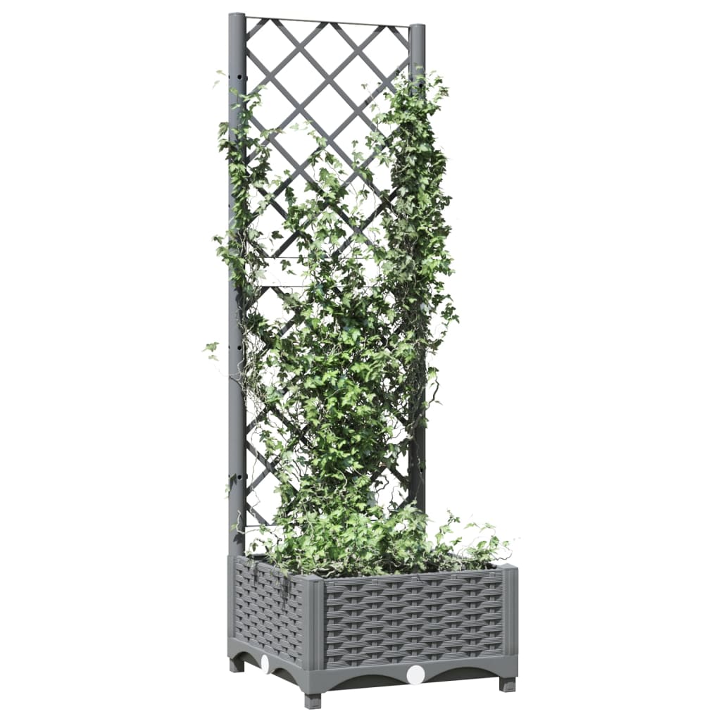 vidaXL Planter with Trellis 40x40x121.5 cm Polypropylene