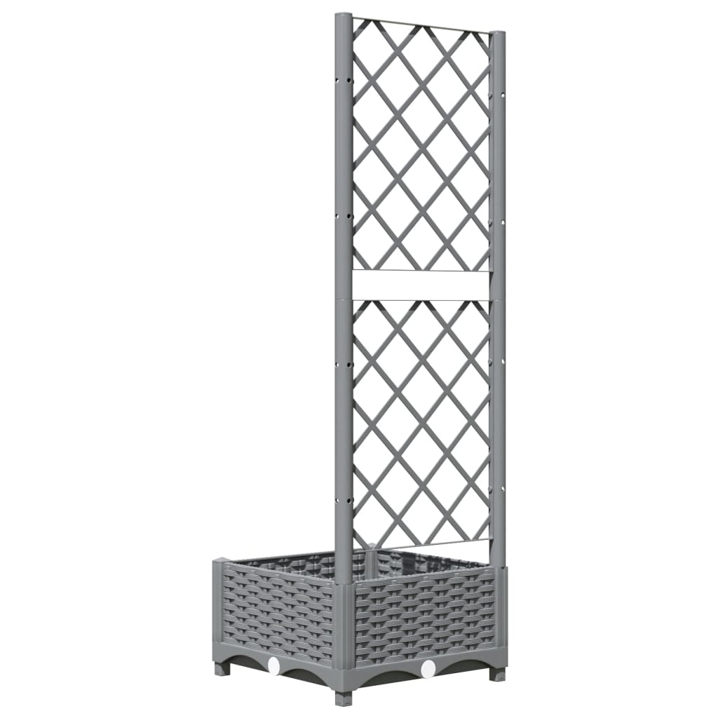 vidaXL Planter with Trellis 40x40x121.5 cm Polypropylene