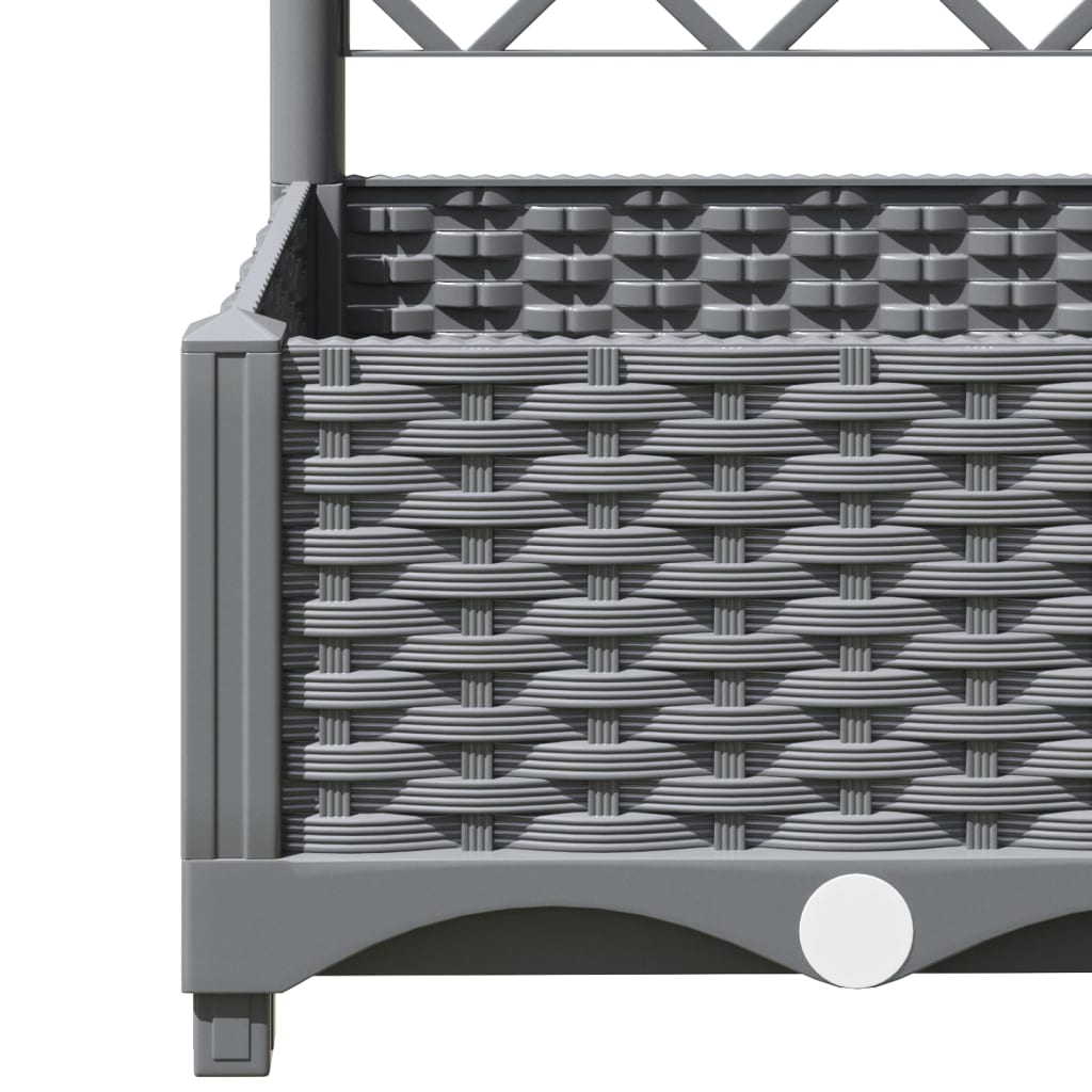 vidaXL Planter with Trellis 40x40x121.5 cm Polypropylene