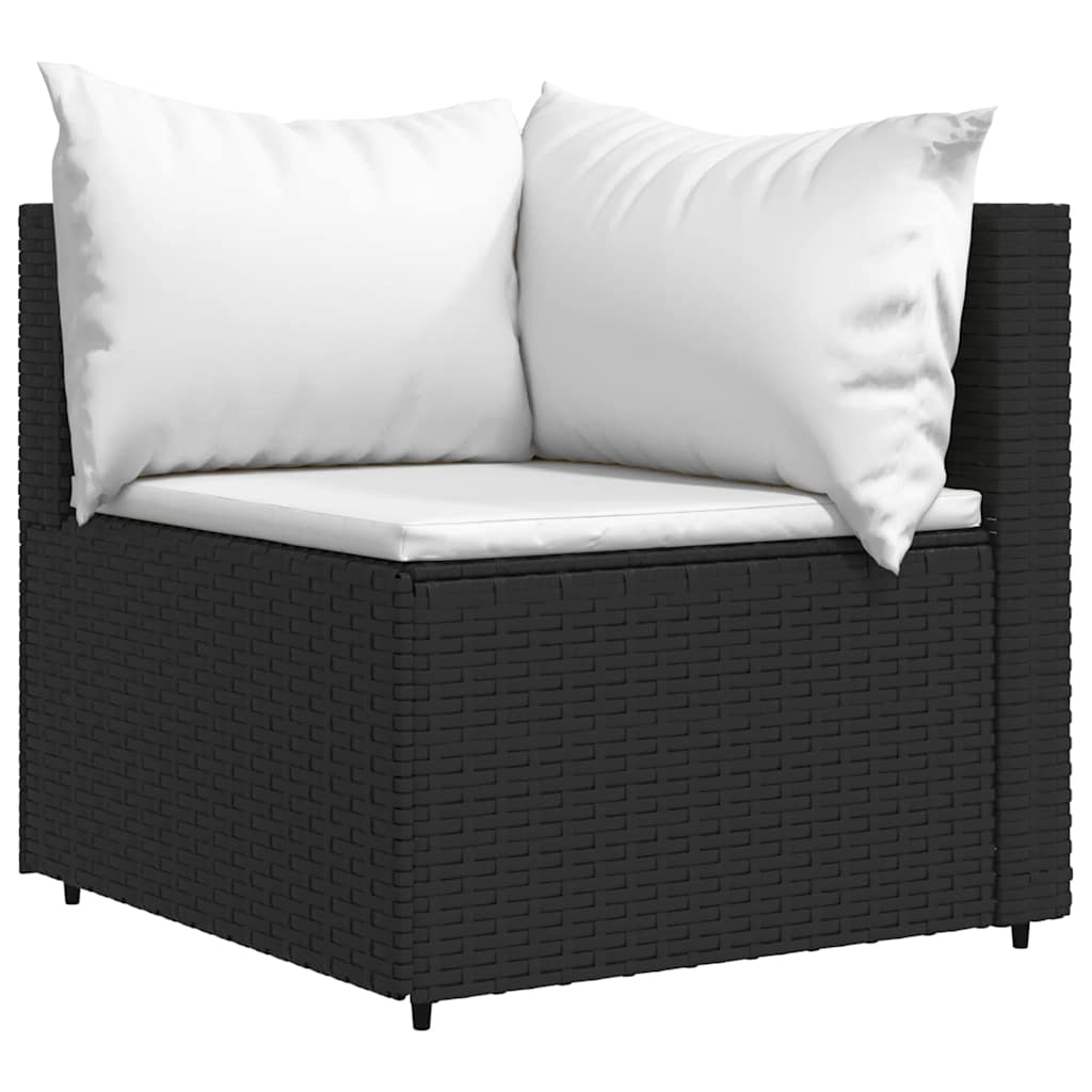 vidaXL Banc de jardin avec coussins 2 pièces poly rotin noir