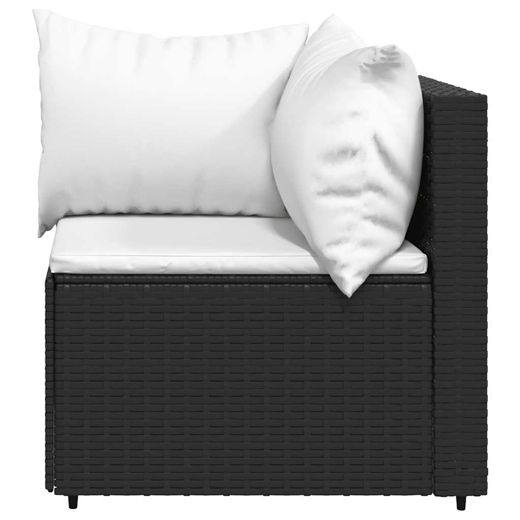 vidaXL Banc de jardin avec coussins 2 pièces poly rotin noir