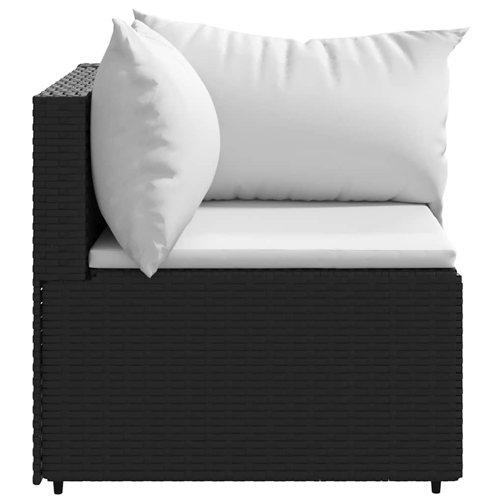 vidaXL Banc de jardin avec coussins 2 pièces poly rotin noir