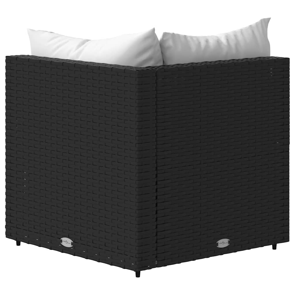 vidaXL Banc de jardin avec coussins 2 pièces poly rotin noir