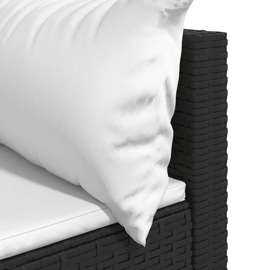 vidaXL Banc de jardin avec coussins 2 pièces poly rotin noir