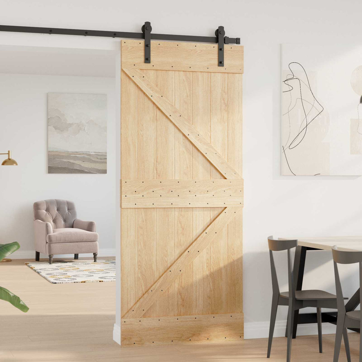 vidaXL Porte NARVIK Naturel 80 x 210 cm Pin Massif