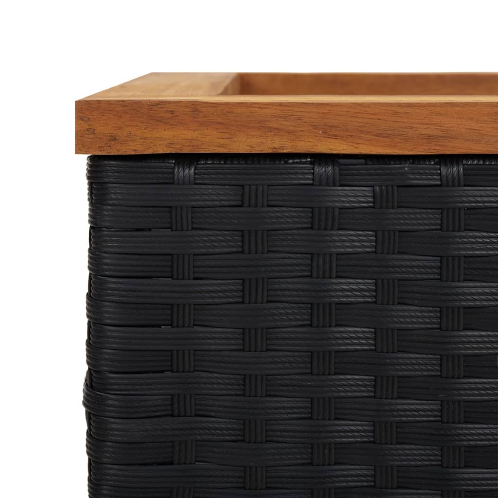 vidaXL Plantenbak 40x40x40 cm poly rattan zwart