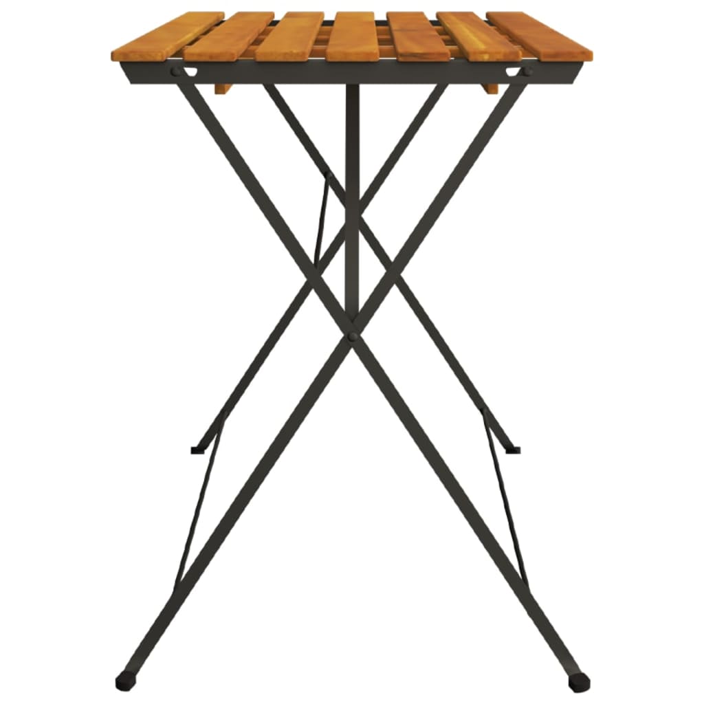 vidaXL Bistrotafel inklapbaar 100x54x71 cm massief acaciahout en staal