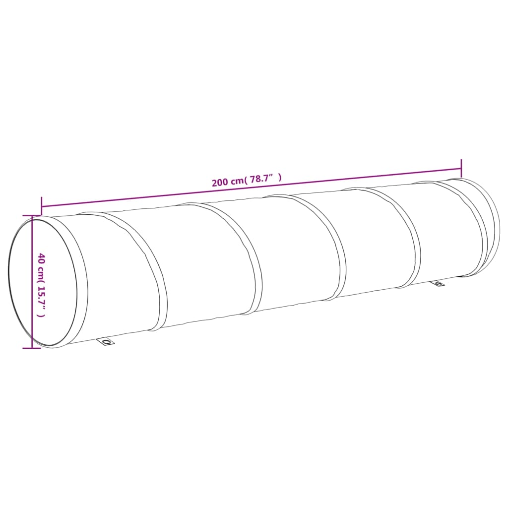 vidaXL Hondentunnel Ø 40 x 200 cm polyester blauw