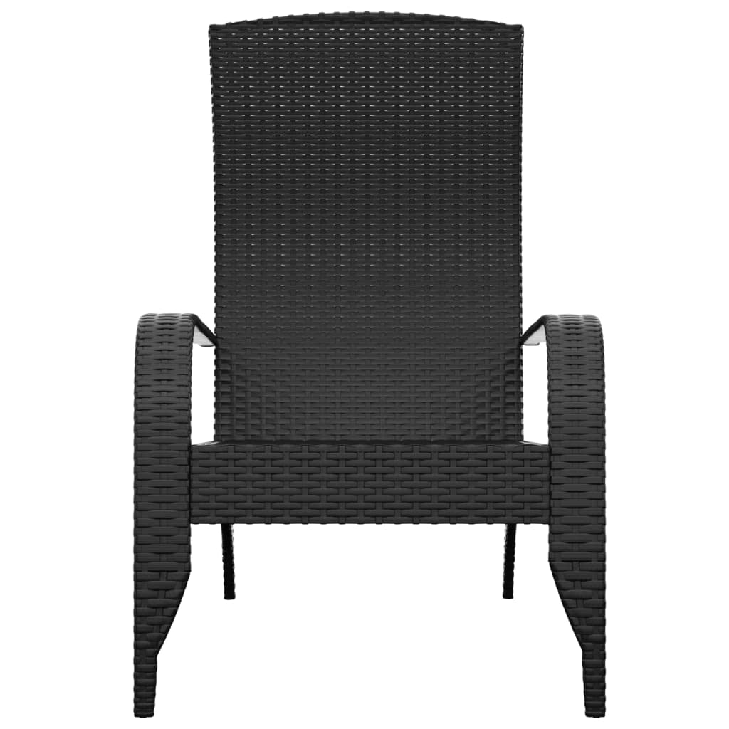 vidaXL Tuinstoel Adirondack Zwart Poly Rattan