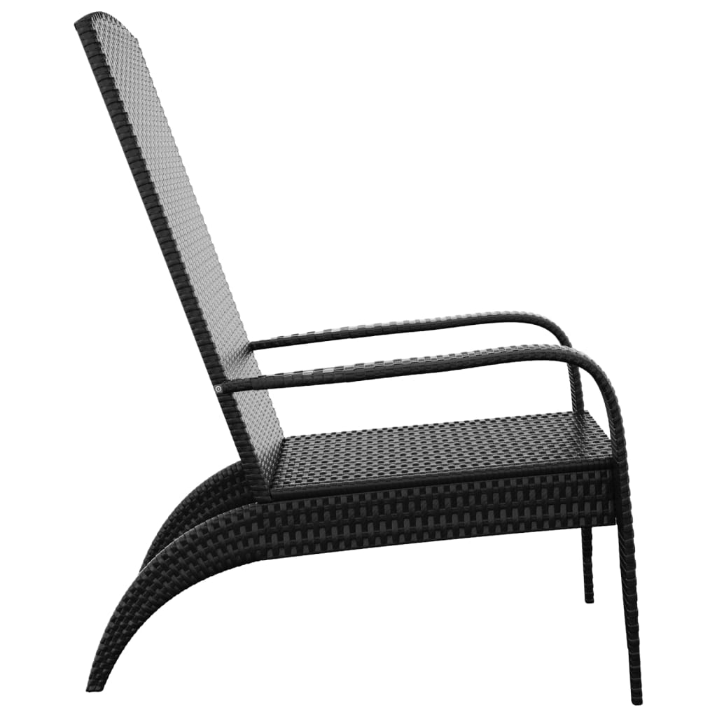 vidaXL Tuinstoel Adirondack Zwart Poly Rattan