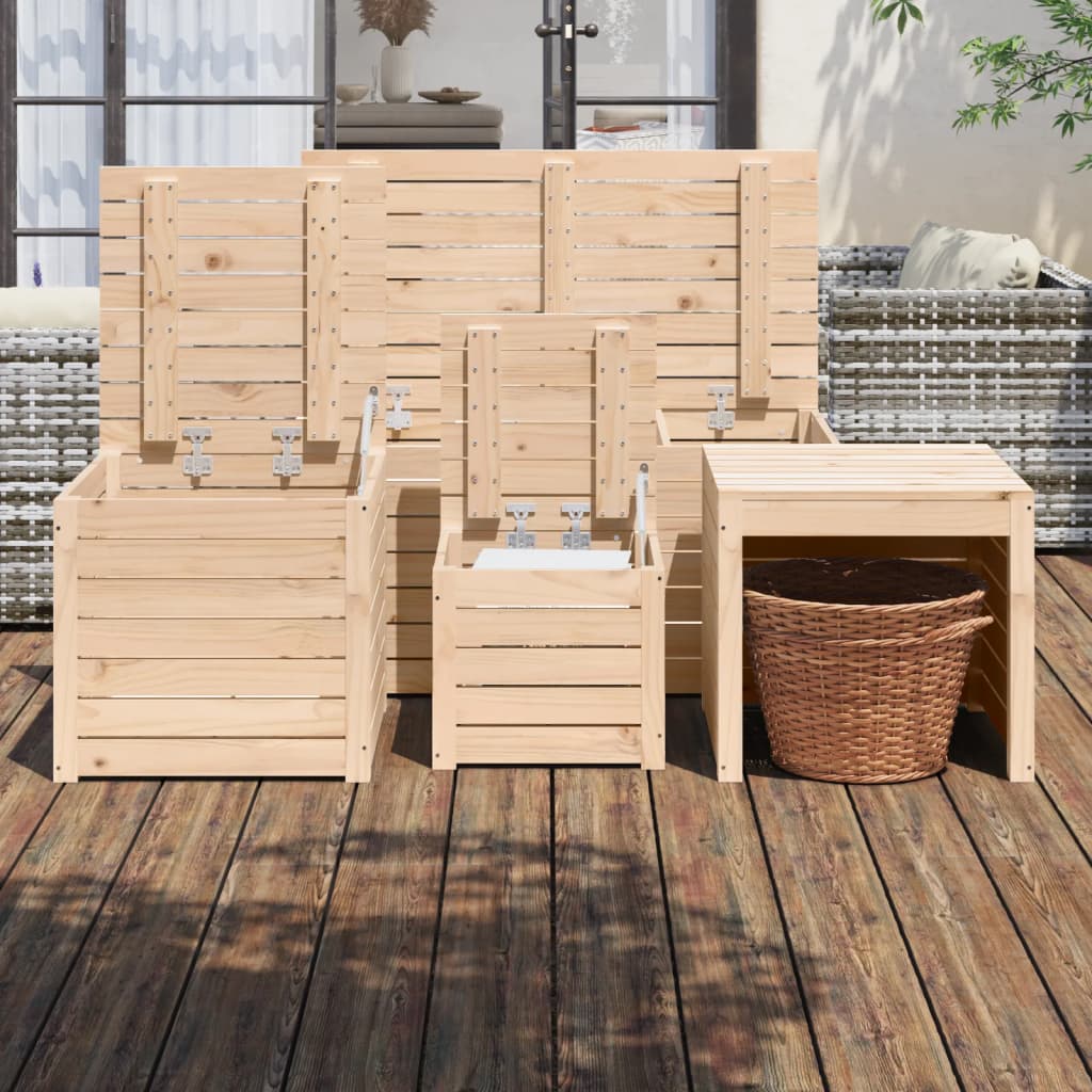 vidaXL 4-delige Tuinboxset massief grenenhout