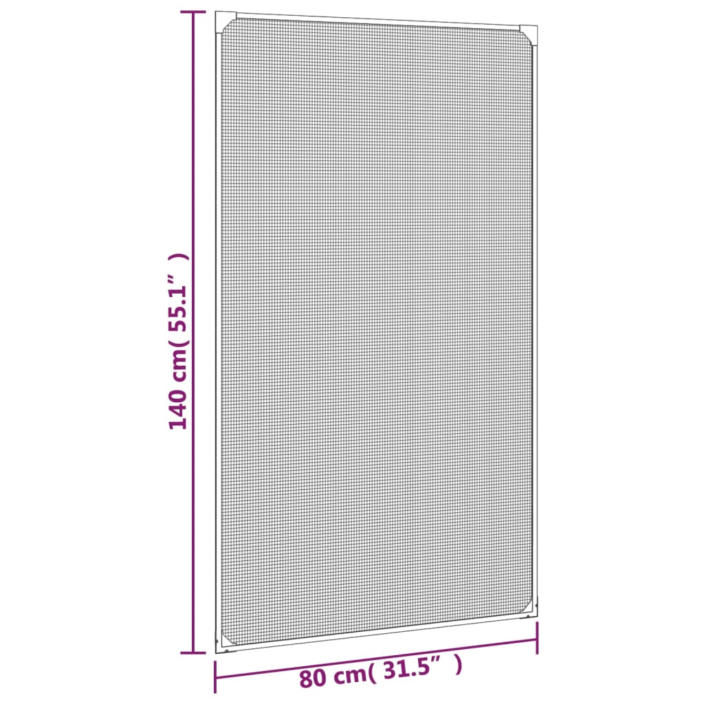 vidaXL Magnetic Fly Screen for Windows 80x140 cm White