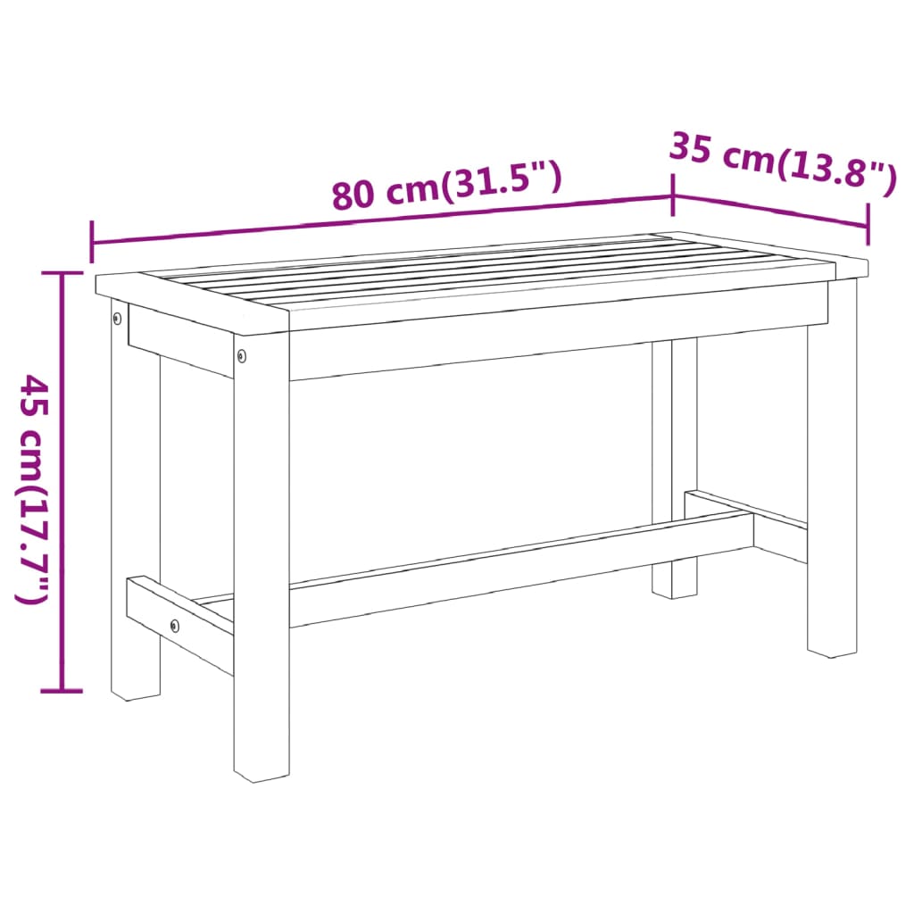 vidaXL Tuinbank 80x35x45 cm massief acaciahout