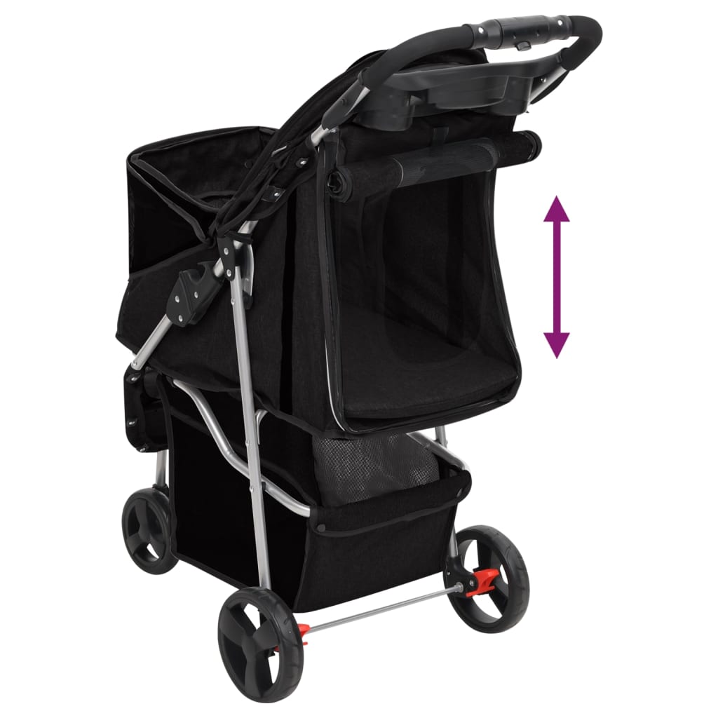 vidaXL Hondenwagen inklapbaar 80x46x98 cm oxford stof zwart