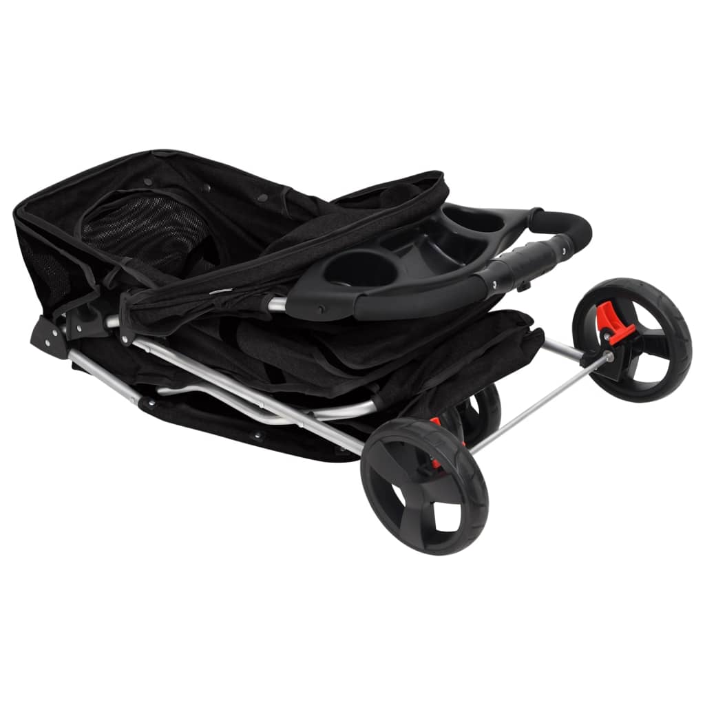 vidaXL Hondenwagen inklapbaar 80x46x98 cm oxford stof zwart