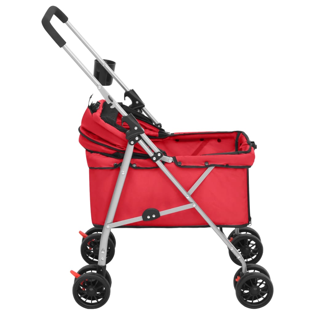 vidaXL Hondenwagen inklapbaar 76x50x100 cm oxford stof rood