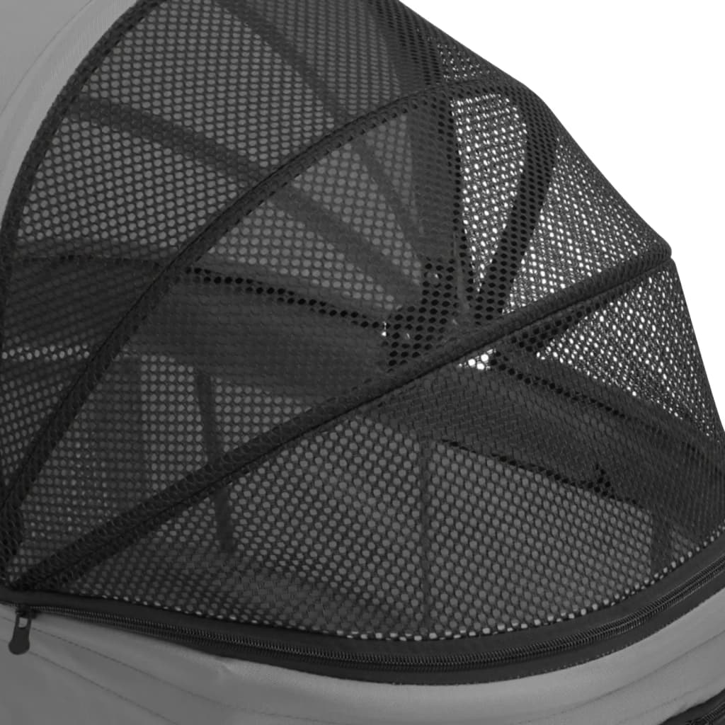 vidaXL Hondenwagen 2-laags inklapbaar 83x48x97 cm oxford stof grijs