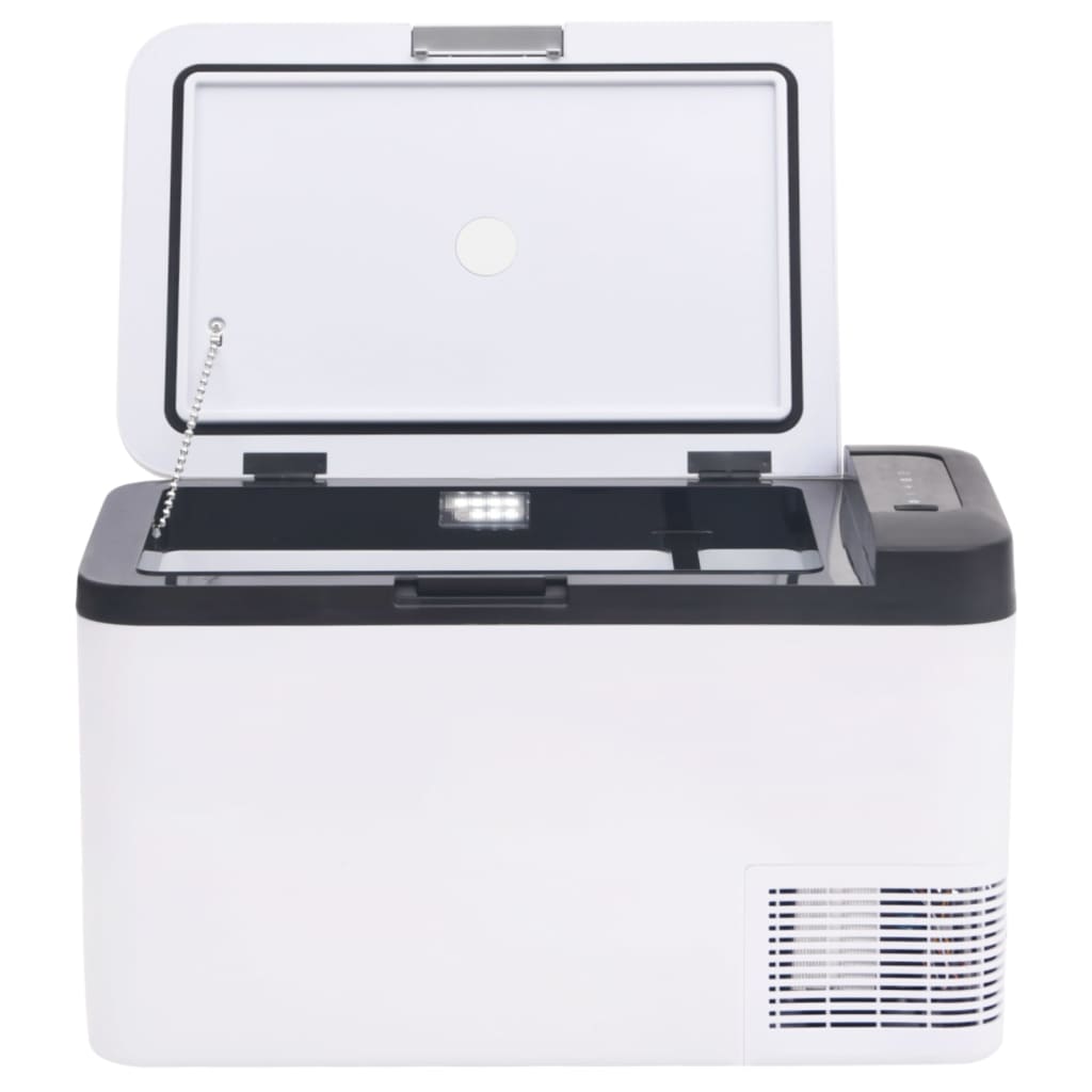 vidaXL Koelbox met handvat en adapter 18 L PP & PE zwart en wit