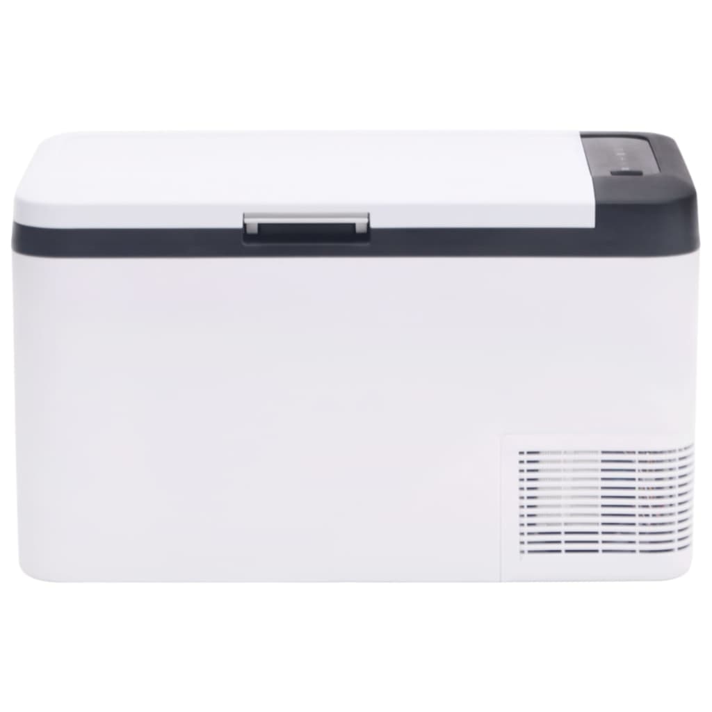 vidaXL Koelbox met handvat en adapter 18 L PP & PE zwart en wit