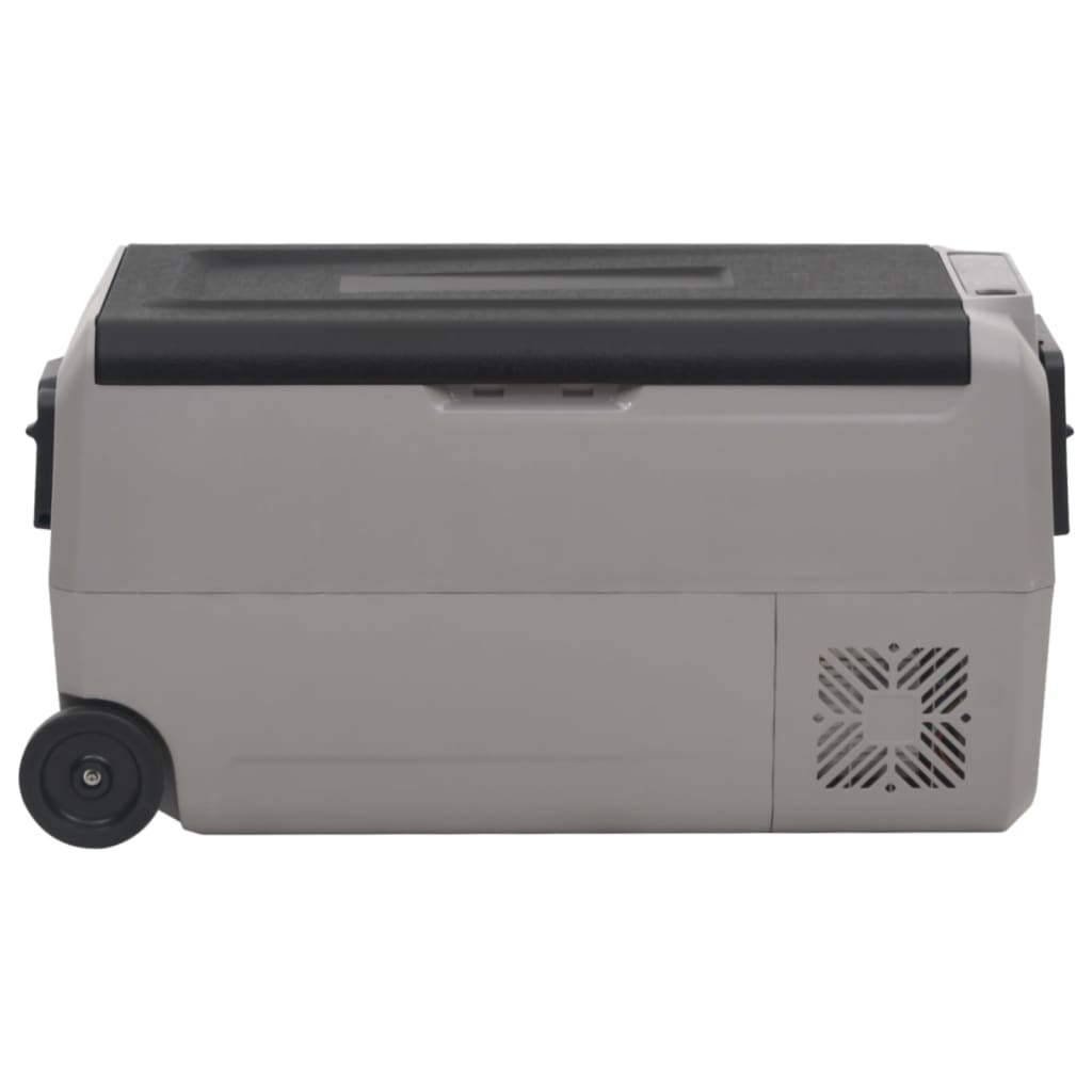 vidaXL Koelbox met wielen en adapter 36 L PP en PE zwart en grijs