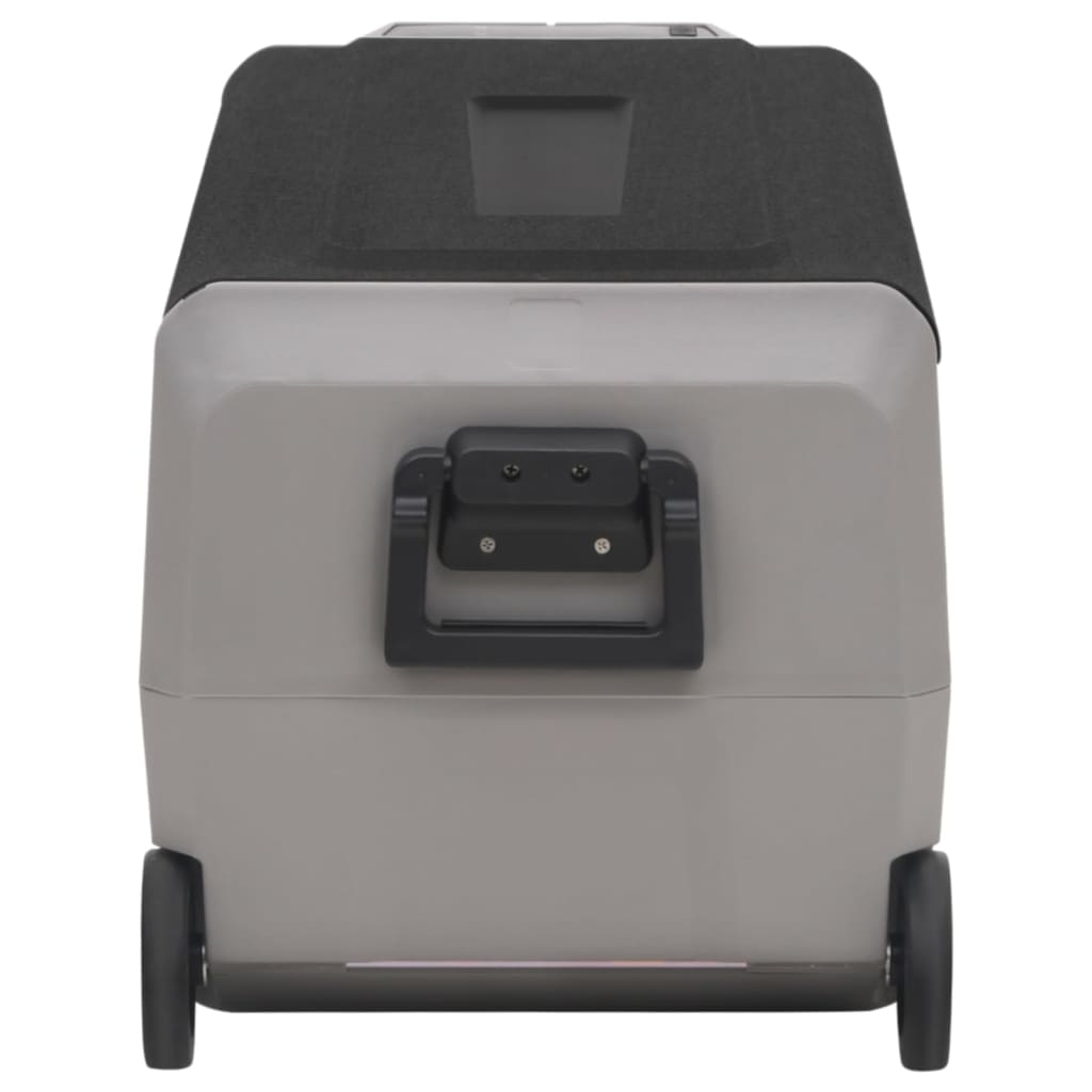 vidaXL Koelbox met wielen en adapter 36 L PP en PE zwart en grijs
