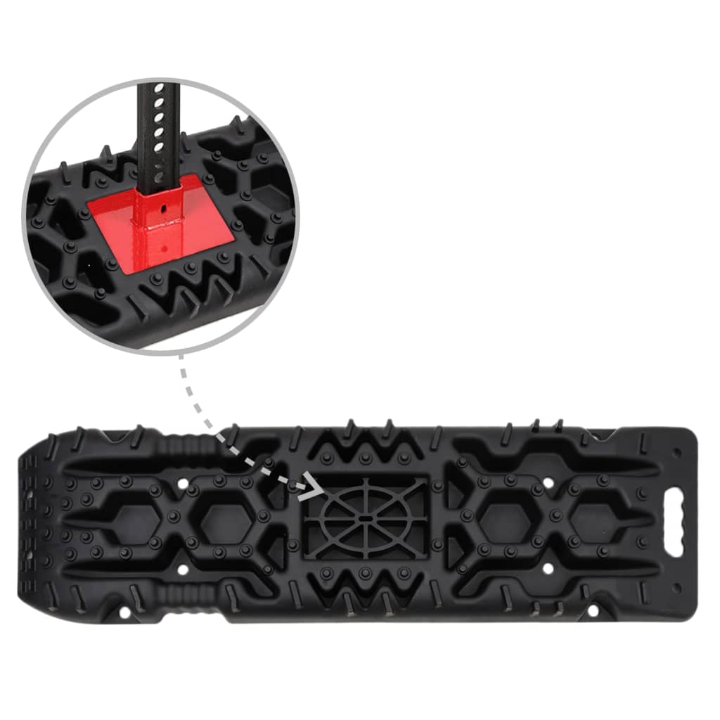 vidaXL Grip Plates 2 pcs 107x31x7 cm nylon black