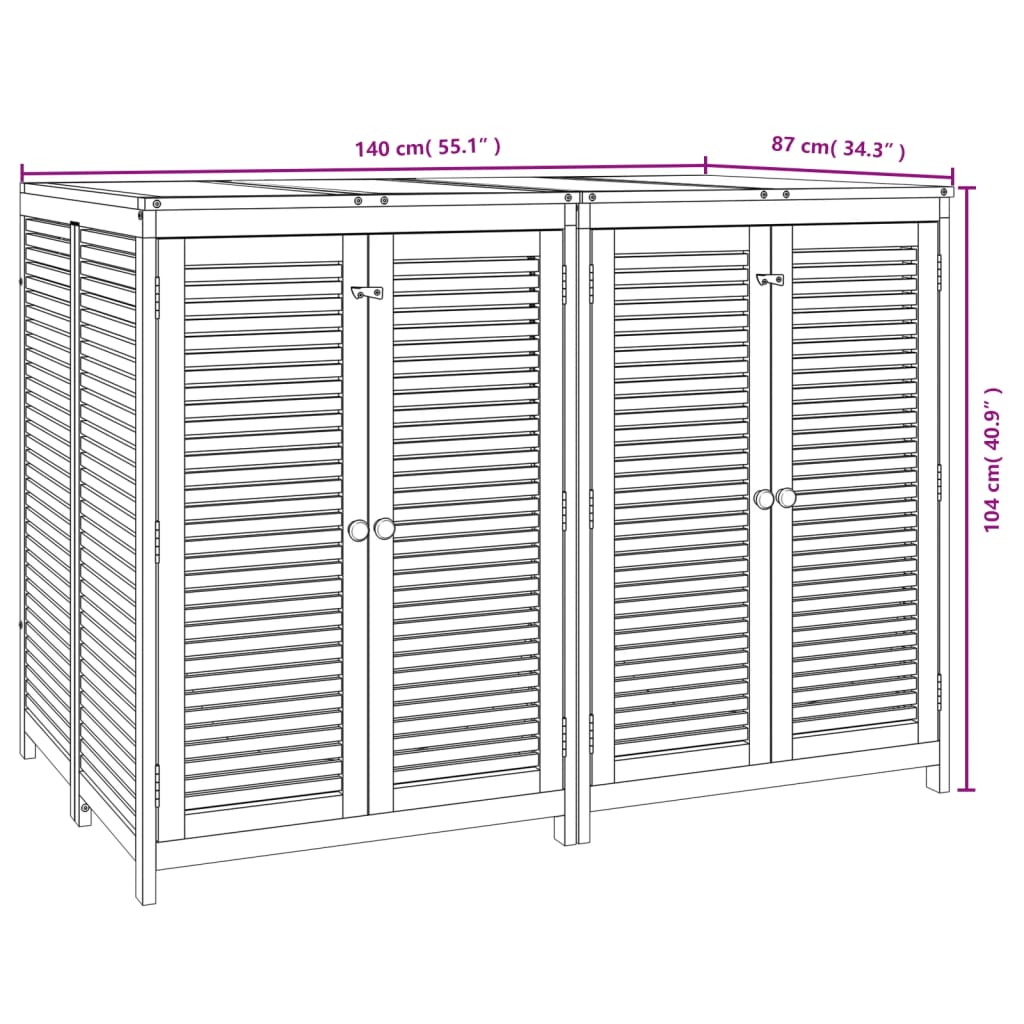 vidaXL Tuinbox 140x87x104 cm massief acaciahout