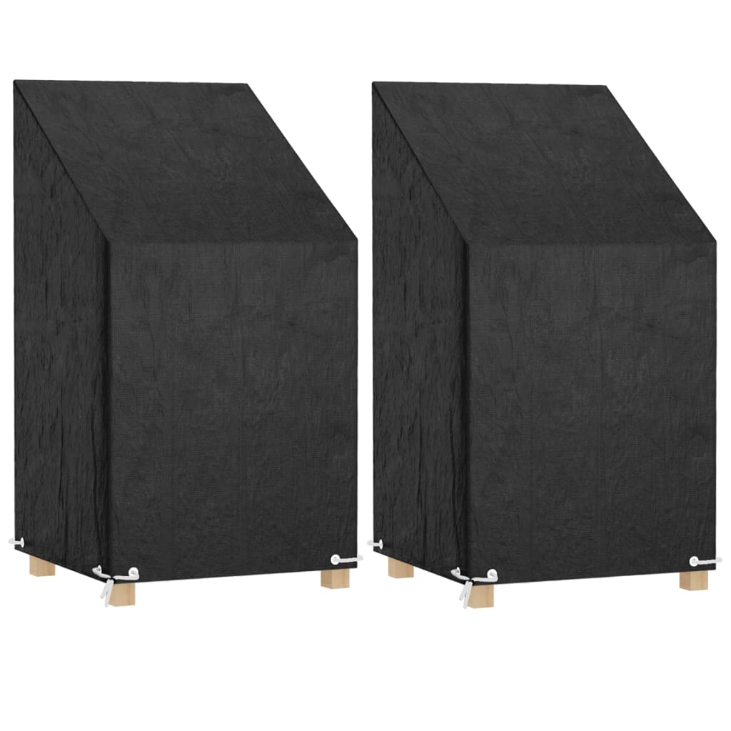 vidaXL Tuinstoelhoezen 2 st met 8 oogjes 65x65x80/120 cm polyetheen