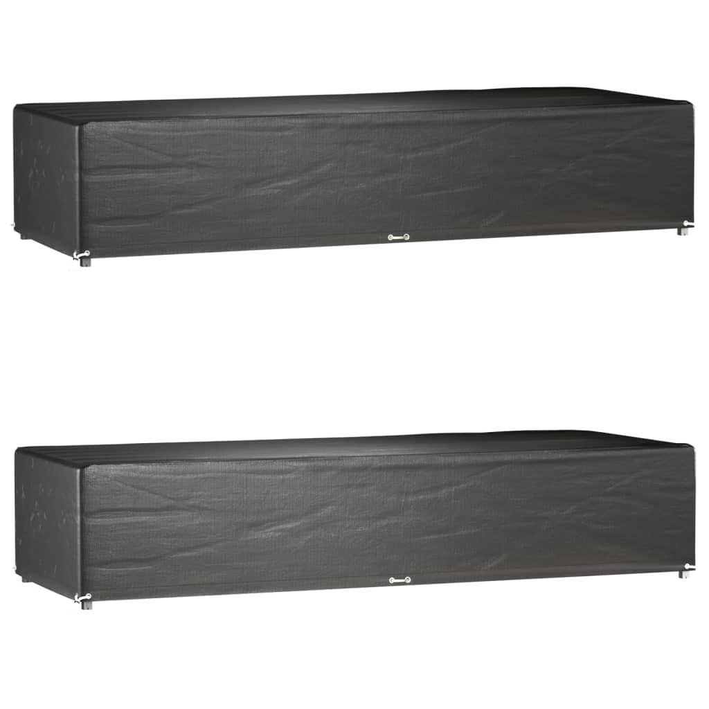 vidaXL Ligbedhoezen 2 st met 12 oogjes 205x75x40 cm polyetheen