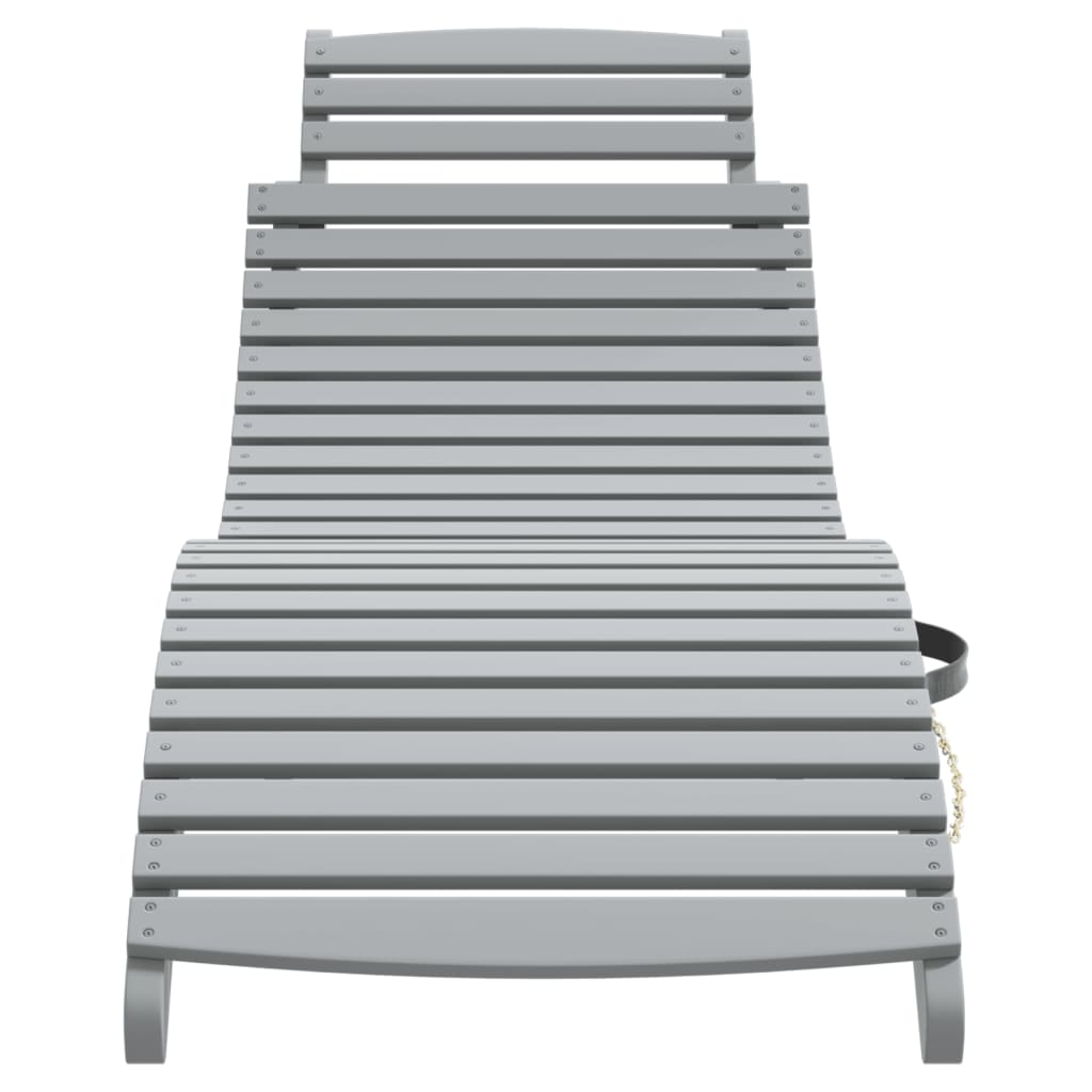 vidaXL Ligbedden 2 st 184x55x64 cm massief acaciahout grijs