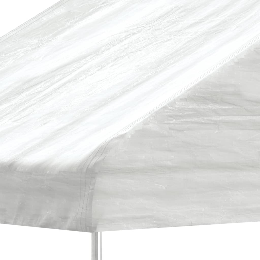 vidaXL Prieel met dak 4,46x2,28x2,69 m polyetheen wit