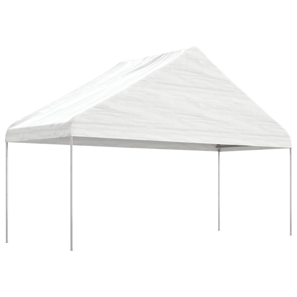 vidaXL Prieel met dak 4,46x5,88x3,75 m polyetheen wit