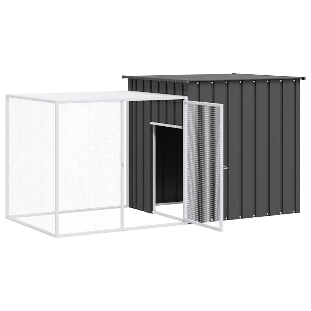 vidaXL Konijnenhok 200x91x100 cm gegalvaniseerd staal antracietkleurig